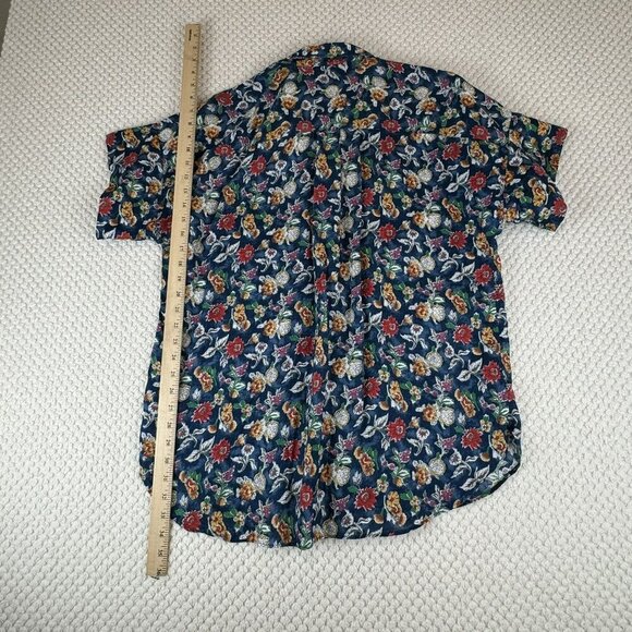 Lauren Ralph Lauren Black label Floral Button-Up Shirt Size L 100% linen‎ women - Picture 9 of 9